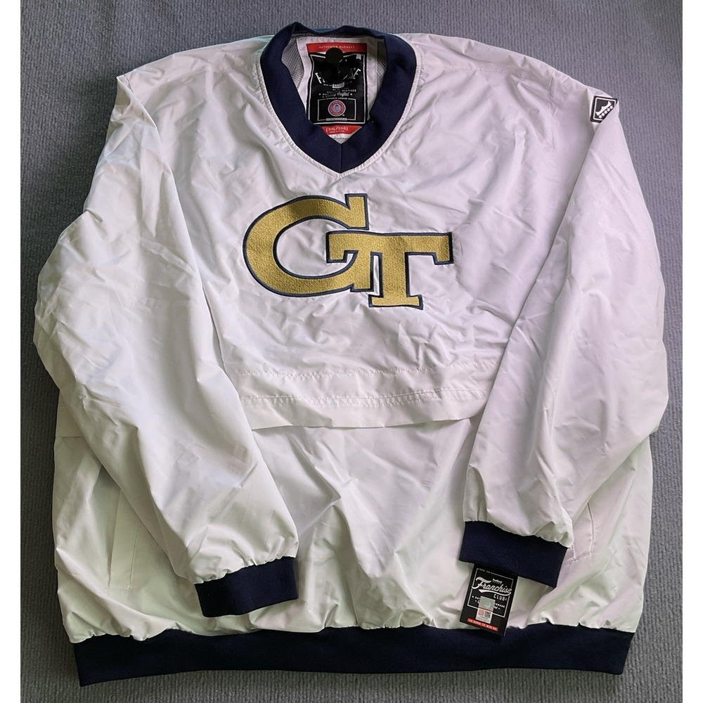 Georgia Tech Yellow Jackets Franchise Club Big Logo Windshell White Jacket 3XL